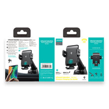 Заредете изображение във визуализатора на галерията – Joyroom Qi wireless 15 W automatic car charger electric phone holder (dashboard) black (JR-ZS214) - TopMag
