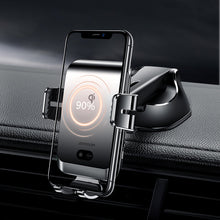 Заредете изображение във визуализатора на галерията – Joyroom Qi wireless 15 W automatic car charger electric phone holder (dashboard) black (JR-ZS214) - TopMag
