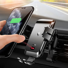 Заредете изображение във визуализатора на галерията – Joyroom Qi wireless 15 W automatic car charger electric phone holder (dashboard) black (JR-ZS214) - TopMag
