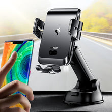 Заредете изображение във визуализатора на галерията – Joyroom Qi wireless 15 W automatic car charger electric phone holder (dashboard) black (JR-ZS214) - TopMag
