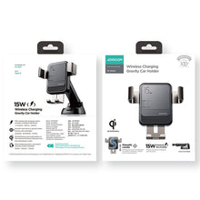 Заредете изображение във визуализатора на галерията – Joyroom Qi wireless 15 W car charger gravity phone holder (dashboard) black (JR-ZS220) - TopMag
