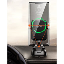 Заредете изображение във визуализатора на галерията – Joyroom Qi wireless 15 W car charger gravity phone holder (dashboard) black (JR-ZS220) - TopMag
