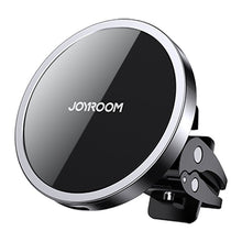 Заредете изображение във визуализатора на галерията – Joyroom Car Holder Qi Wireless Induction Charger 15W (MagSafe for iPhone Compatible) Black (JR-ZS240) - TopMag
