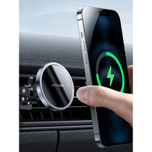 Заредете изображение във визуализатора на галерията – Joyroom Car Holder Qi Wireless Induction Charger 15W (MagSafe for iPhone Compatible) Black (JR-ZS240) - TopMag
