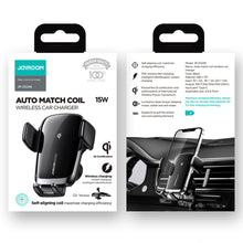 Заредете изображение във визуализатора на галерията – Joyroom Qi Wireless Charger Automatic Electric CD Drive Car Holder Black (JR-ZS248) - TopMag
