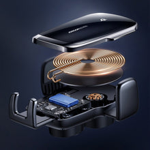 Заредете изображение във визуализатора на галерията – Joyroom Qi Wireless Charger Automatic Electric CD Drive Car Holder Black (JR-ZS248) - TopMag
