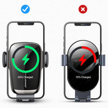 Заредете изображение във визуализатора на галерията – Joyroom Qi Wireless Charger Automatic Electric CD Drive Car Holder Black (JR-ZS248) - TopMag

