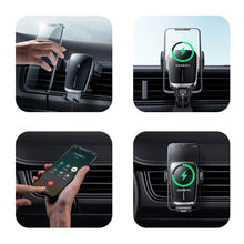 Заредете изображение във визуализатора на галерията – Joyroom Qi Wireless Charger Automatic Electric CD Drive Car Holder Black (JR-ZS248) - TopMag
