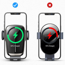 Заредете изображение във визуализатора на галерията – Joyroom Qi Wireless Charger Automatic Electric Car Holder for Cockpit Dashboard Black (JR-ZS248) - TopMag
