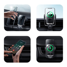 Заредете изображение във визуализатора на галерията – Joyroom Qi Wireless Charger Automatic Electric Car Holder for Cockpit Dashboard Black (JR-ZS248) - TopMag
