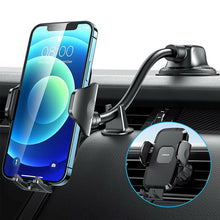 Заредете изображение във визуализатора на галерията – Joyroom car phone holder with flexible arm for dashboard windshield black (JR-ZS259) - TopMag
