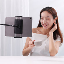 Заредете изображение във визуализатора на галерията – Joyroom rotary adjustment lazy holder desktop phone and tablet holder black (JR-ZS263) - TopMag
