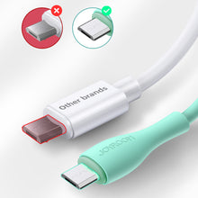 Заредете изображение във визуализатора на галерията – Joyroom USB - micro USB cable 2,4 A 1 m green (S-1030M8) - TopMag
