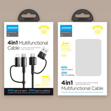 Заредете изображение във визуализатора на галерията – Joyroom 4in1 multifunction fast charging cable USB Type C / USB - USB Type C / Lithtning Quick Charge Power Delivery 3 A 60 W 1,2 m green (S-1230G3) - TopMag
