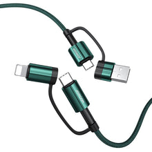 Заредете изображение във визуализатора на галерията – Joyroom 4in1 multifunction fast charging cable USB Type C / USB - USB Type C / Lithtning Quick Charge Power Delivery 3 A 60 W 1,8 m green (S-1830G3) - TopMag
