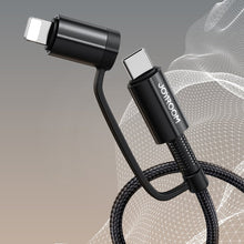 Заредете изображение във визуализатора на галерията – Joyroom 4in1 multifunction fast charging cable USB Type C / USB - USB Type C / Lithtning Quick Charge Power Delivery 3 A 60 W 1,8 m green (S-1830G3) - TopMag
