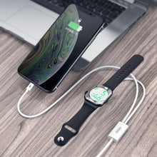 Заредете изображение във визуализатора на галерията – Joyroom 2in1 wirelee Qi charger for Apple Watch / USB - Lightning cable 1,5 m white (S-IW002S) - TopMag
