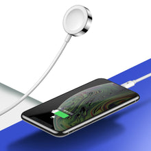 Заредете изображение във визуализатора на галерията – Joyroom 2in1 wirelee Qi charger for Apple Watch / USB - Lightning cable 1,5 m white (S-IW002S) - TopMag

