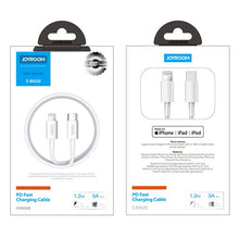 Заредете изображение във визуализатора на галерията – Joyroom fast charging USB Type C - Lightning cable (MFI certificate) Power Delivery 3 A 1,2 m white (S-M420) - TopMag
