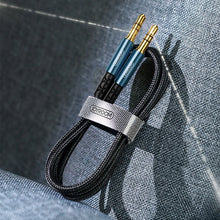 Заредете изображение във визуализатора на галерията – Joyroom stereo audio AUX cable 3,5 mm mini jack 1 m black (SY-10A1) - TopMag

