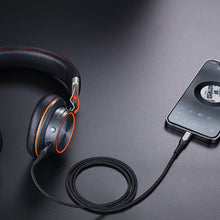 Заредете изображение във визуализатора на галерията – Joyroom AUX stereo audio cable 3.5 mm mini jack - Lightning for iPhone iPad 1 m black (SY-A02) - TopMag
