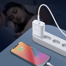 Заредете изображение във визуализатора на галерията – Dux Ducis C60 fast wall charger USB Type C Power Delivery 20W + cable USB Type C - Lightning 1m white - TopMag
