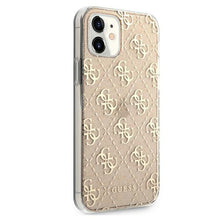 Заредете изображение във визуализатора на галерията – Guess GUHCP12SPCU4GLGO iPhone 12 mini 5,4" złoty/gold hard case 4G Glitter - TopMag
