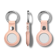 Заредете изображение във визуализатора на галерията – PU leather key ring keychain case for Apple AirTag pink - TopMag
