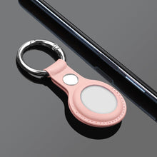 Заредете изображение във визуализатора на галерията – PU leather key ring keychain case for Apple AirTag pink - TopMag

