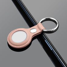 Заредете изображение във визуализатора на галерията – PU leather key ring keychain case for Apple AirTag pink - TopMag
