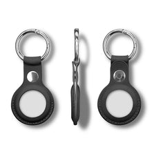 Заредете изображение във визуализатора на галерията – PU leather key ring keychain case for Apple AirTag black - TopMag
