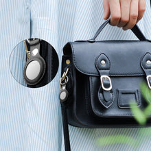 Заредете изображение във визуализатора на галерията – PU leather key ring keychain case for Apple AirTag black - TopMag
