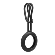 Заредете изображение във визуализатора на галерията – Silicone flexible cover keychain loop case for Apple AirTag black - TopMag
