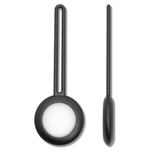 Заредете изображение във визуализатора на галерията – Silicone flexible cover keychain loop case for Apple AirTag black - TopMag
