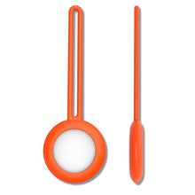 Заредете изображение във визуализатора на галерията – Silicone flexible cover keychain loop case for Apple AirTag orange - TopMag
