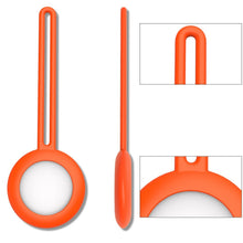 Заредете изображение във визуализатора на галерията – Silicone flexible cover keychain loop case for Apple AirTag orange - TopMag
