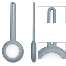 Заредете изображение във визуализатора на галерията – Silicone flexible cover keychain loop case for Apple AirTag blue - TopMag
