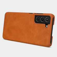 Заредете изображение във визуализатора на галерията – Nillkin Qin original leather case cover for Samsung Galaxy S21 FE brown - TopMag
