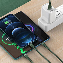 Заредете изображение във визуализатора на галерията – Proda Quark pro 3in1 USB cable - Lightning / USB Type C / micro USB 5A 1.2m black (PD-B59th) - TopMag
