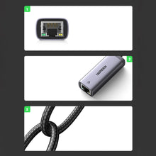 Заредете изображение във визуализатора на галерията – Ugreen external USB Type C network adapter - RJ45 1Gbps (1000Mbps) gray (40322 CM483) - TopMag
