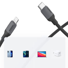 Заредете изображение във визуализатора на галерията – Ugreen fast charging cable USB Type C - Lightning (MFI certified) chip C94 Power Delivery 1m black (US387 20304) - TopMag
