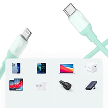 Заредете изображение във визуализатора на галерията – Ugreen fast charging cable USB Type C - Lightning (MFI certified) chip C94 Power Delivery 1m green (US387 20308) - TopMag
