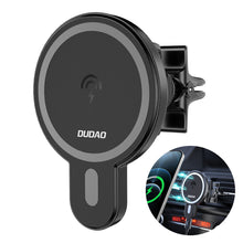 Заредете изображение във визуализатора на галерията – Dudao Magnetic Car Holder Inductive Qi Charger 15W (MagSafe Compatible) Black (F13) - TopMag
