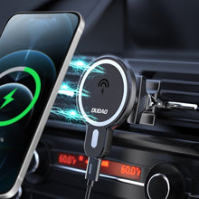 Заредете изображение във визуализатора на галерията – Dudao Magnetic Car Holder Inductive Qi Charger 15W (MagSafe Compatible) Black (F13) - TopMag
