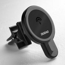 Заредете изображение във визуализатора на галерията – Dudao Magnetic Car Holder Inductive Qi Charger 15W (MagSafe Compatible) Black (F13) - TopMag
