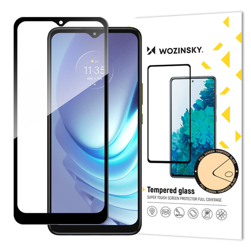 Wozinsky Tempered Glass Full Glue Super Tough Screen Protector Full Coveraged with Frame Case Friendly for Motorola Moto G50 black - TopMag