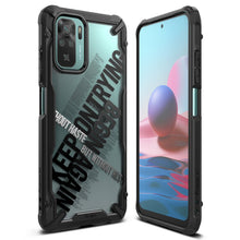 Заредете изображение във визуализатора на галерията – Ringke Fusion X Design durable PC Case with TPU Bumper for Xiaomi Redmi Note 10 / Redmi Note 10S black (Cross) (XDXI0030) - TopMag
