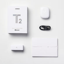 Заредете изображение във визуализатора на галерията – Ugreen HiTune T2 ENC In-ear Waterproof Wireless Bluetooth 5.0 Earphones white (WS105) - TopMag
