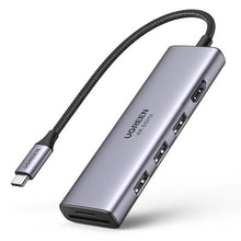 Заредете изображение във визуализатора на галерията – Ugreen multi-functional HUB USB Type C - 3x USB 3.2 Gen 1 / HDMI 4K 60Hz / SD and TF card reader gray (60383 CM511) - TopMag
