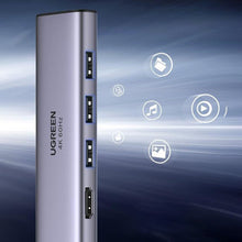 Заредете изображение във визуализатора на галерията – Ugreen multi-functional HUB USB Type C - 3x USB 3.2 Gen 1 / HDMI 4K 60Hz / SD and TF card reader gray (60383 CM511) - TopMag
